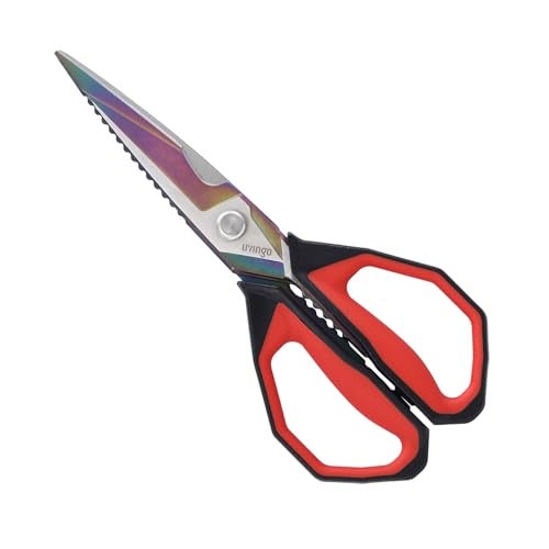 LIVINGO Sharp Kitchen Scissors for Food - Titanium Coated Forged Stainless Steel Heavy Duty Shears All Purpose for Cooking Utility Cutting Poultry Turkey Bone, Meat, Dishwasher Safe, 9 Inches - Image 1