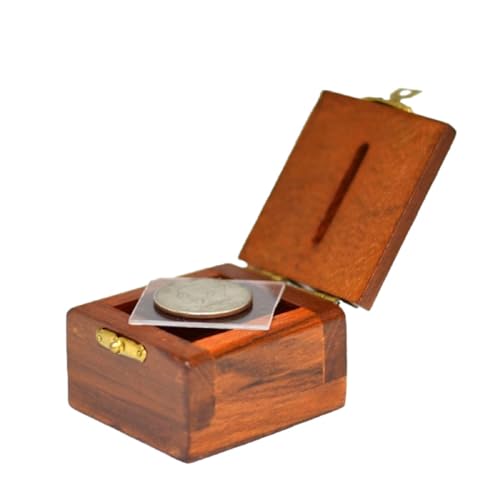 MilesMagic Magicians Ching Ling Coin Box Penetration Coin Through Solid Glass Sheet Gimmick for Real Magic Trick - Image 1