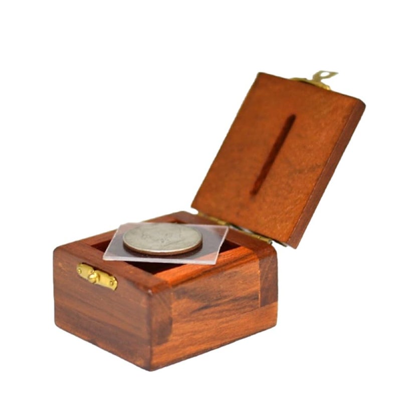 MilesMagic Magicians Ching Ling Coin Box Penetration Coin Through Solid Glass Sheet Gimmick for Real Magic Trick - Image 2