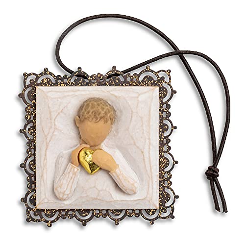 Willow Tree Willow Tree Heart of Gold MetalEdged Ornament Sculpted HandPainted Bas Relief 