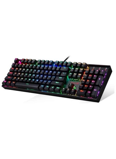 Redragon K551-RGB Mechanical Gaming Keyboard with Cherry MX Blue Switches Vara 104-Key Numeric Keypad Haptic USB Wired Computer Keyboard Steel Construction (Black RGB LED Backlight)