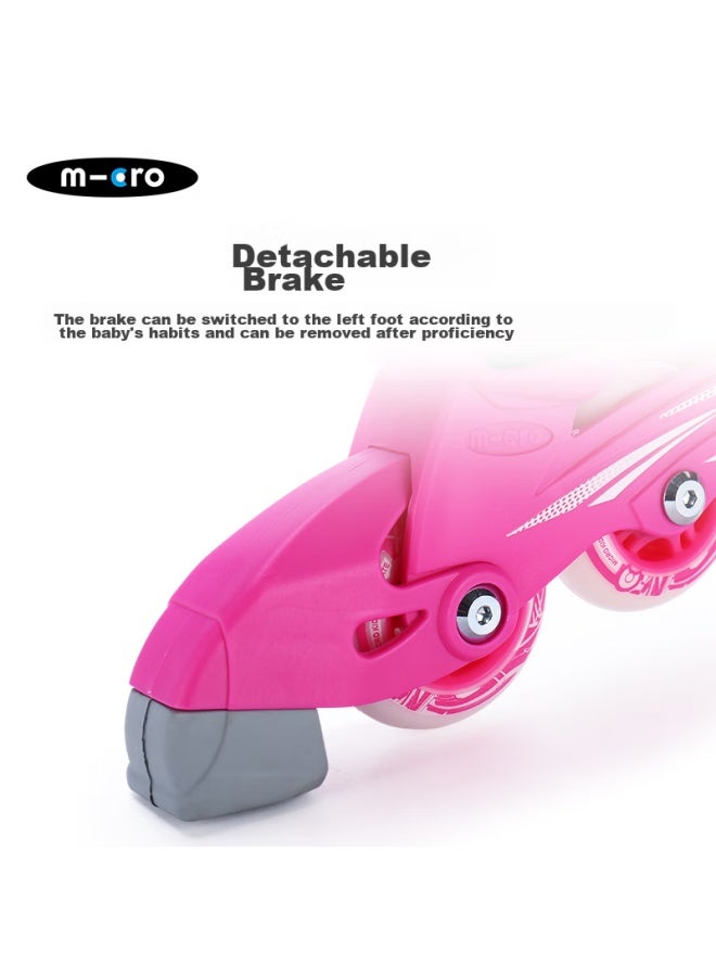 M-cro Inline Skates For Children, Boys And Girls, Micro Straight-wheel Roller Skates, Suitable For Primary And Secondary School Students, X3 Pink Package, Size S - Image 5