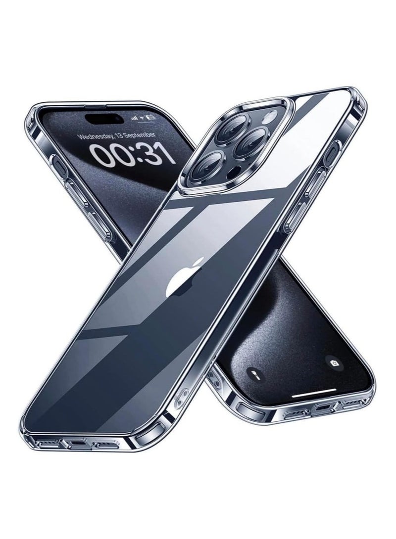 iPhone 15 Pro Max Clear Case, Premium Anti-Yellowing Protective Cover, Slim Shockproof Design, Transparent Full Protection - Image 2