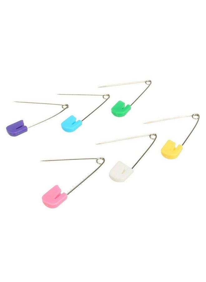 Wresty Assorted Color 100 Packs 2.2" Baby Infant Child Kids Nappy Cloth Diaper Safety Pins Plastic Head Locking Cloth Safety Pins Clip Holder - Image 5