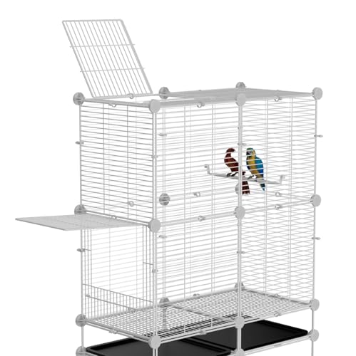 STILLCOVE Standing Large Bird Cage, Parakeet Cage with Detachable Stand & Wheels, Wide Flight Birdcage for Parrot Cockatiel Conure Budgie Canary Finch Lovebird - Image 2