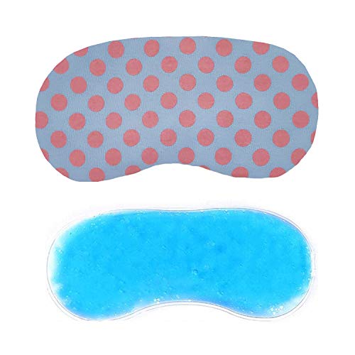 Jenna Eye Mask for Sleeping with Adjustable Strap Super Soft Sleeping Mask Blind Fold for Comfortable Sleep Travelling Sleep Mask Pad for women (PolkaPinkBlue-Gel) - Image 1