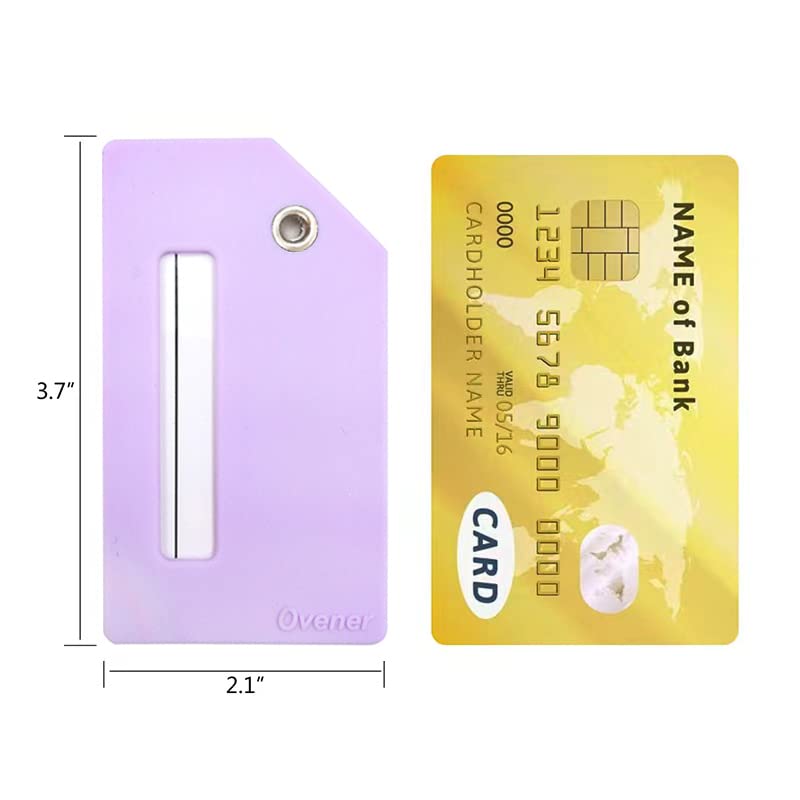 Ovener 5Pack Silicone Luggage Tag with Name ID Card Perfect to Quickly Spot Luggage Suitcase by Ovener (Purple) - Image 2