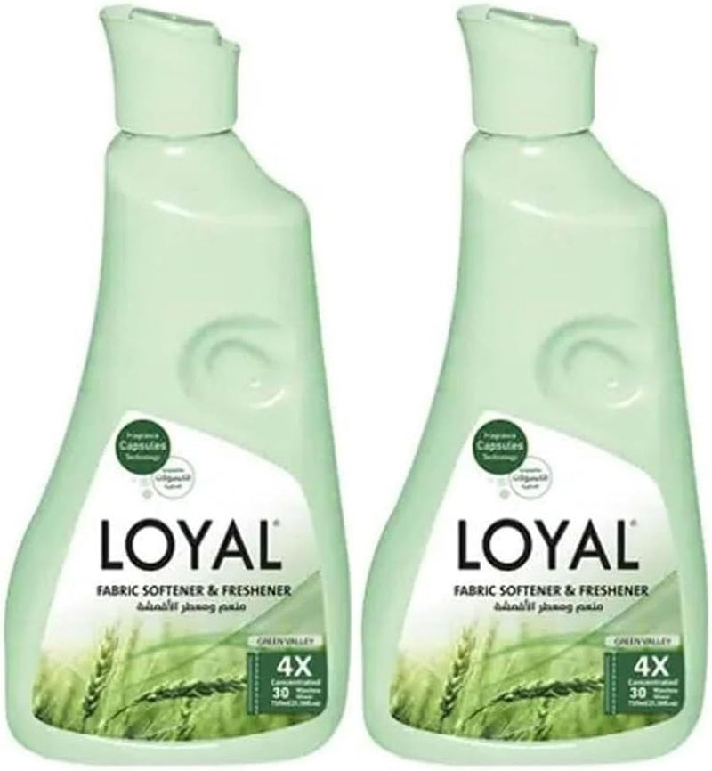 Loyal 750 ML, Pack of 2 Fabric Softener And Freshner with Green Valley Fragrance Capsule, 30+30 Washes - Image 1