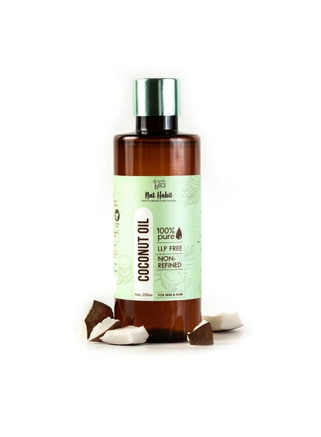 Nat Habit 100% Pure Coconut Oil For Skin & Hair, Non-Refined, Llp Free, Chemical Free & Preservative Free - 200 Ml - Image 1