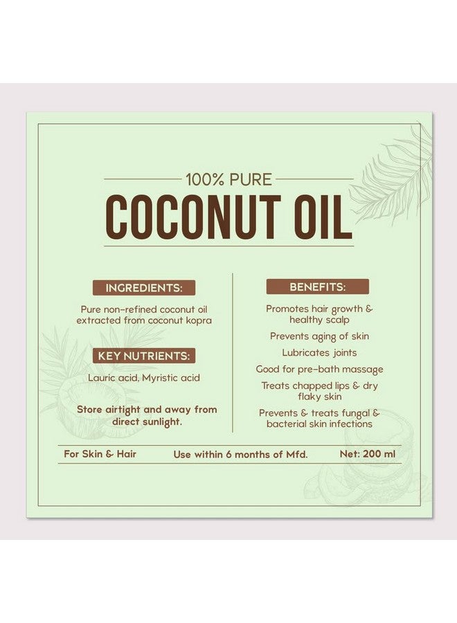 Nat Habit 100% Pure Coconut Oil For Skin & Hair, Non-Refined, Llp Free, Chemical Free & Preservative Free - 200 Ml - Image 4