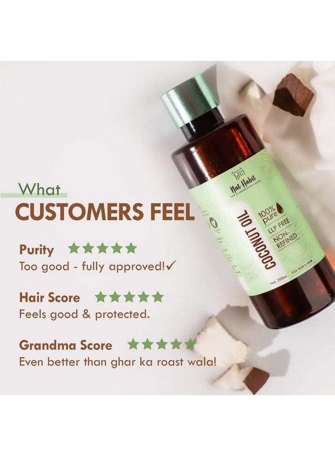 Nat Habit 100% Pure Coconut Oil For Skin & Hair, Non-Refined, Llp Free, Chemical Free & Preservative Free - 200 Ml - Image 5