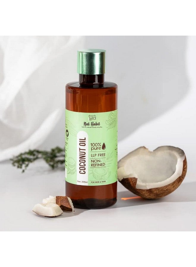Nat Habit 100% Pure Coconut Oil For Skin & Hair, Non-Refined, Llp Free, Chemical Free & Preservative Free - 200 Ml - Image 2
