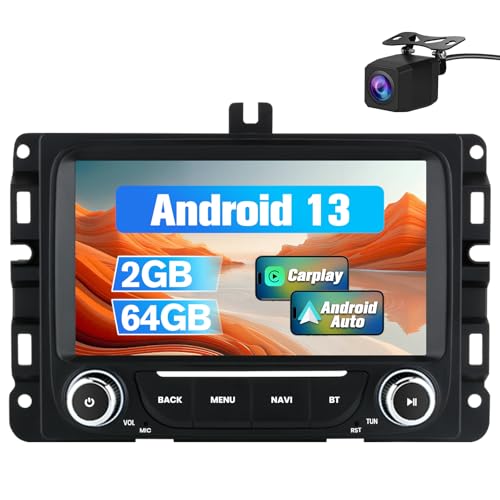 Pyniro Car Radio Stereo Upgrade for Dodge RAM 1500/2500/3500 2013-2019, Android Head Unit with 7 Inch Touch Screen/Backup Camera/Wireless CarPlay & Android Auto/Mirroring/Wi-Fi/Bluetooth/SWC - Image 1