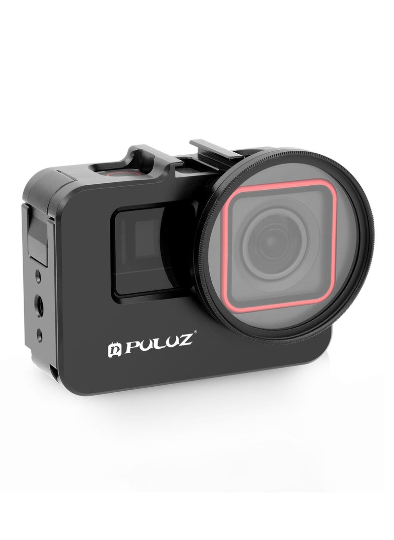 PULUZ - For Insta360 Ace Pro / Ace PULUZ Metal Rabbit Cage Adapter Frame with 52mm UV Filter & Adapter Ring (Black) - Image 1