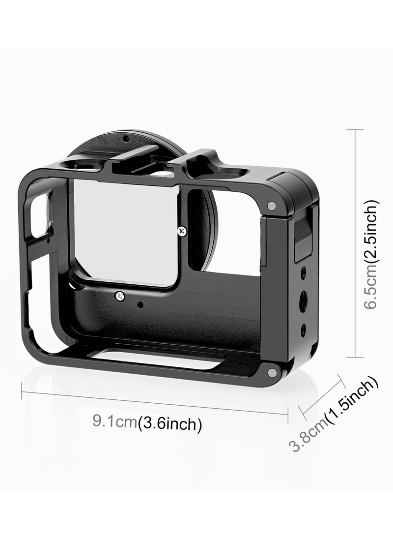PULUZ - For Insta360 Ace Pro / Ace PULUZ Metal Rabbit Cage Adapter Frame with 52mm UV Filter & Adapter Ring (Black) - Image 1