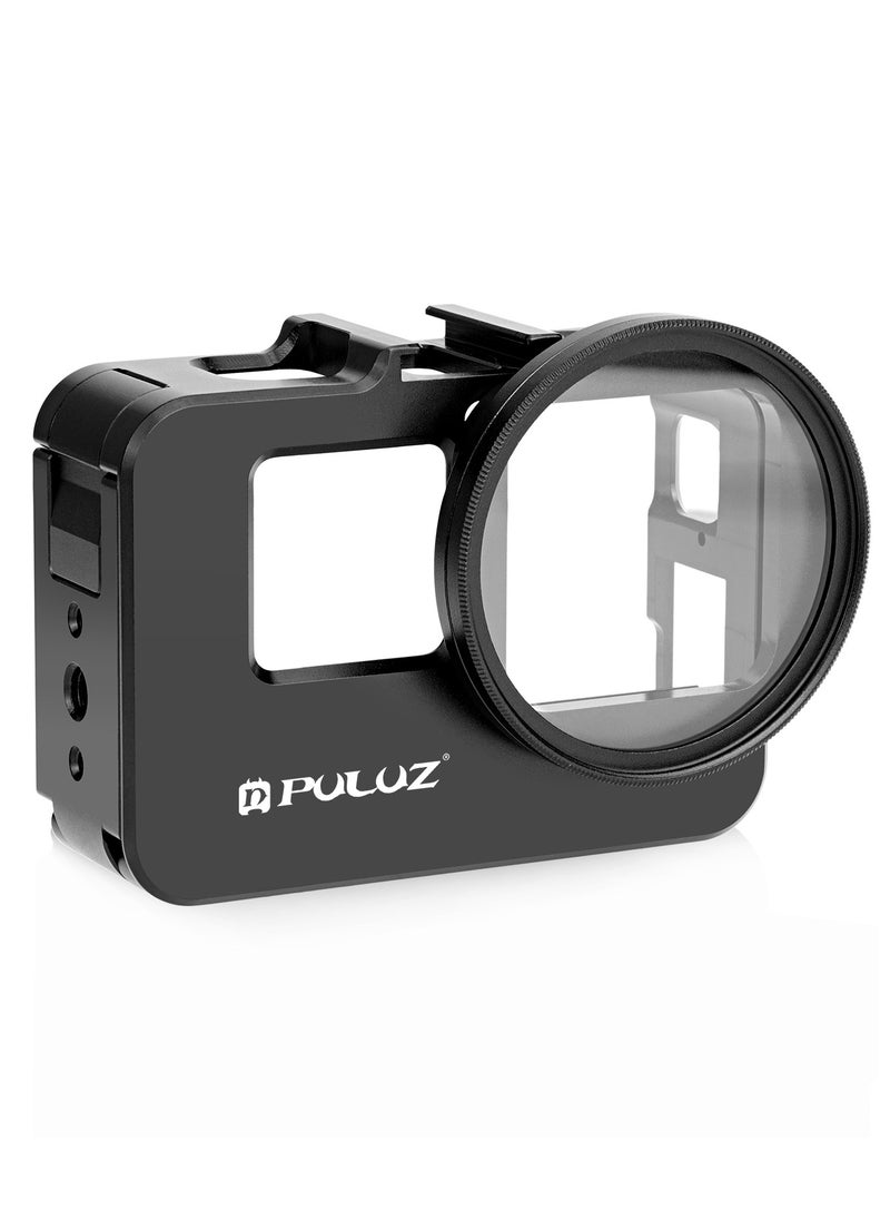 PULUZ - For Insta360 Ace Pro / Ace PULUZ Metal Rabbit Cage Adapter Frame with 52mm UV Filter & Adapter Ring (Black) - Image 1