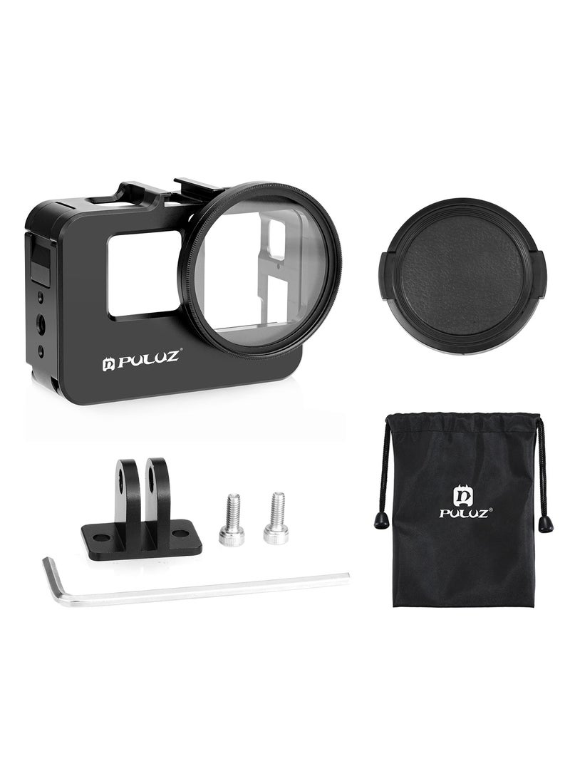 PULUZ - For Insta360 Ace Pro / Ace PULUZ Metal Rabbit Cage Adapter Frame with 52mm UV Filter & Adapter Ring (Black) - Image 1