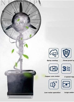 SP Powerful Outdoor Mist Fan 26&30 inch Diameter, Air Cooler Water Mist Humidifier with 41 Liter Water Tank Last  - Image 2
