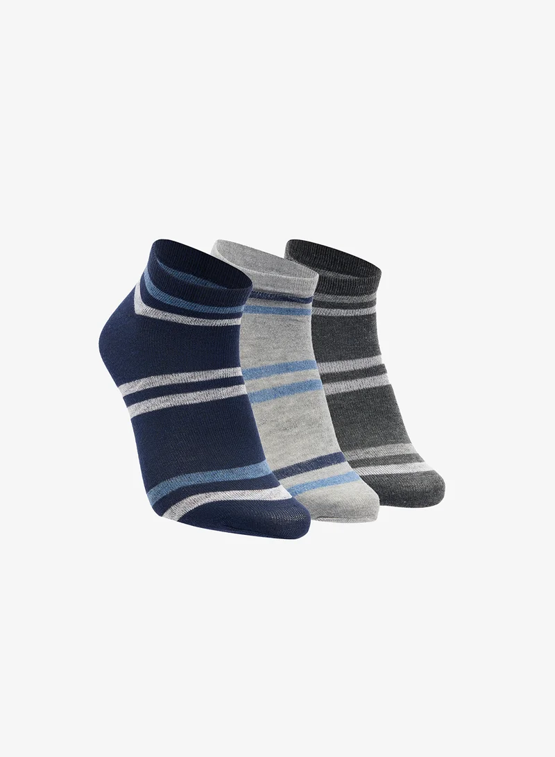 سفنتي فايف بيسيكس Pack Of 3 Ankle Socks