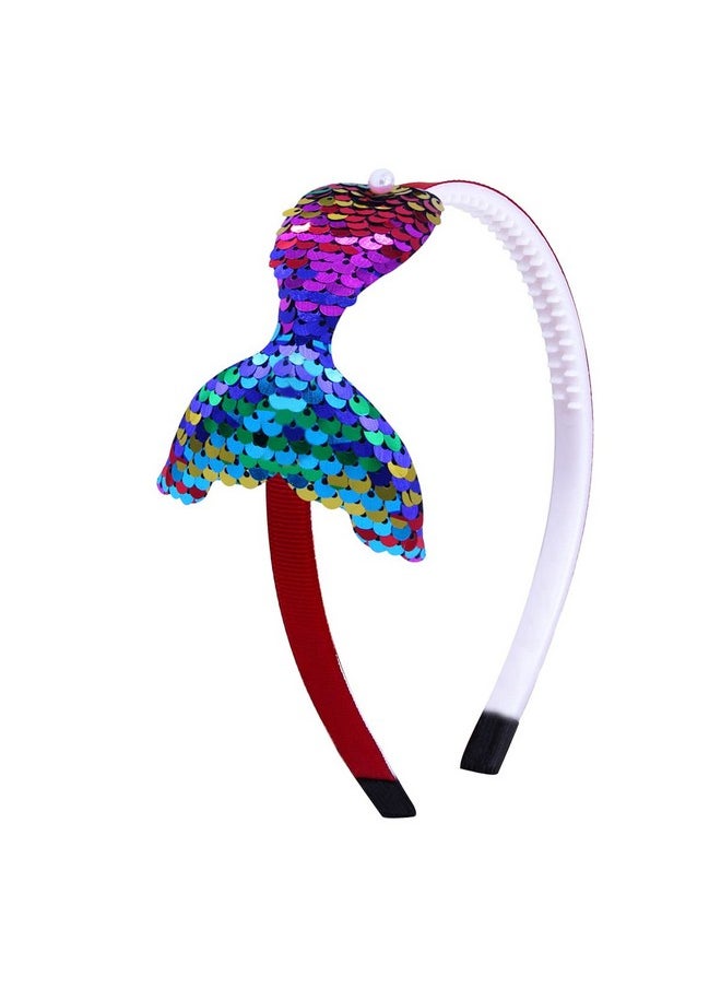 Kistreao - Mermaid Headband Laser Star Glitter Hair Band Starfish Sequin Hair Accessories Girls Women Birthday Seaside Pool Party (Ls Mult Mermaid) - Image 1