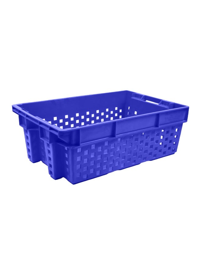Ethic Solutions Vegetable Crate without Post Storage Crate Storage Box Organizer Bin Stackable Basket Heavy Duty Reinforced Walls Anti-Slip Grid Base UV Stabilized Fade-Resistant Easy Handling for Vegetables Food Storage Transport – 580 x 380 x 220 mm 49 Liters (BLUE) 