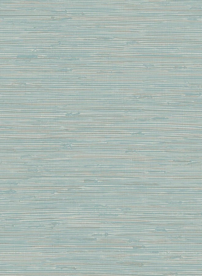 NuWallpaper NUS3337 Tibetan Faux Grasscloth Teal Peel & Stick Wallpaper, Blue - Image 1