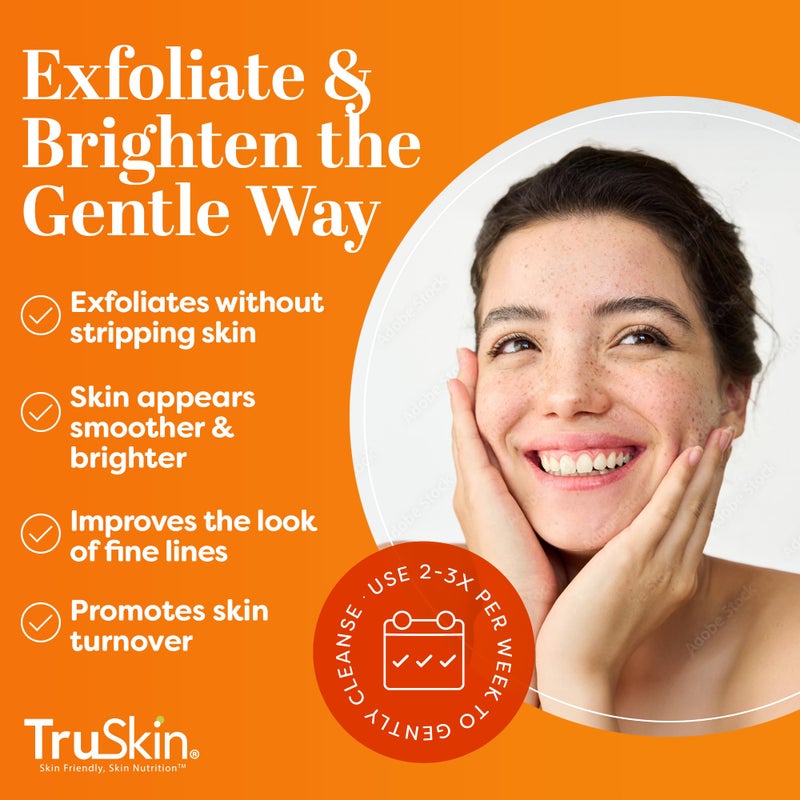 TruSkin Vitamin C Gentle Face Scrub - Brightening Daily Face Exfoliator for All Skin Types - Softens & Smooths Skin with Vitamin C, Yuzu Lemon, and Exfoliating Bora Bora White Sand - 4 Fl. Oz - Image 3