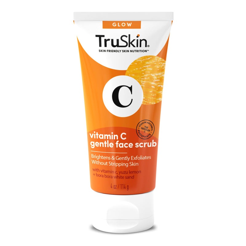 TruSkin Vitamin C Gentle Face Scrub - Brightening Daily Face Exfoliator for All Skin Types - Softens & Smooths Skin with Vitamin C, Yuzu Lemon, and Exfoliating Bora Bora White Sand - 4 Fl. Oz - Image 1