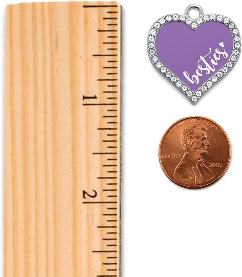 Inspired Silver - Besties - Purple - Silver Christmas Ornament - Open Heart Charm Christmas Tree Ornament with Cubic Zirconia - Holiday Hanging Decoration - Image 1