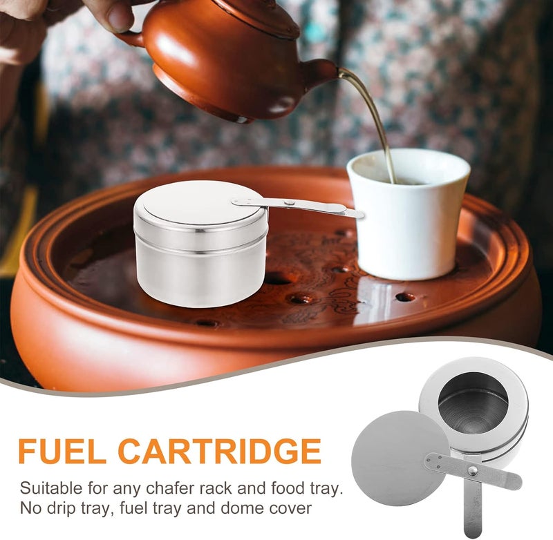 Cabilock 2pcs Chafing Fuel Holder with Cover,Stainless Steel Fuel Holder Canned Heat Holder for Chafing Dish,Fuel Box for Buffet Barbecue Parties, Warmer Warming Trays - Image 5