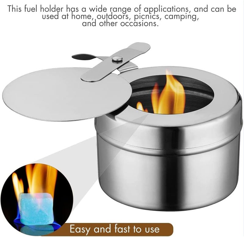 Cabilock 2pcs Chafing Fuel Holder with Cover,Stainless Steel Fuel Holder Canned Heat Holder for Chafing Dish,Fuel Box for Buffet Barbecue Parties, Warmer Warming Trays - Image 3