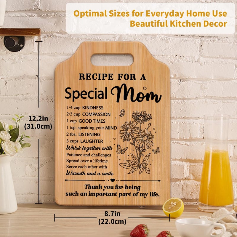 Milcier Gifts for Mom  Moms Birthday Gift Ideas  Recipe Cutting Board for Moms  Best Gifts for Mom Birthday  Christmas  Mothers Day  Valentines Day  Mom 's Kitchen Cutting Board - Image 3