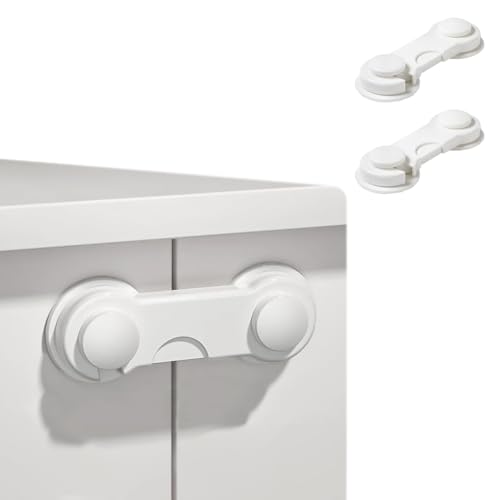 Safe-O-Kid® Pack of 12- Finger Injury Safety -Durable, Elegant Child Safety Cabinet Lock- White - Image 1
