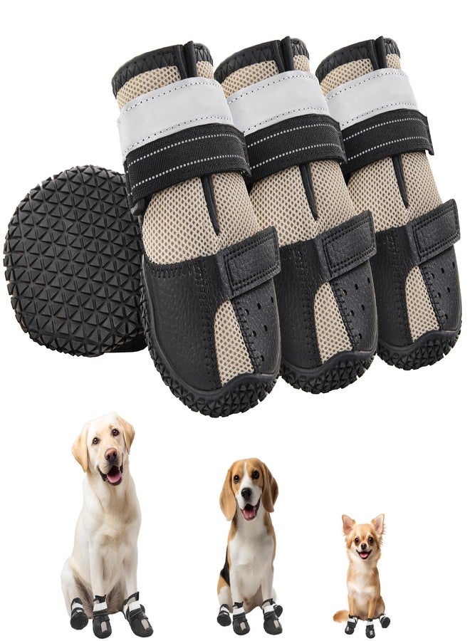 LOOBANI Dog Shoes for Large Medium Small Dogs, Breathable Anti-Slip Dog Booties for Hot Pavement, Paw Protectors with Reflective Straps for Outdoor Walking, Hardwood Floor (Size 5) - Image 1