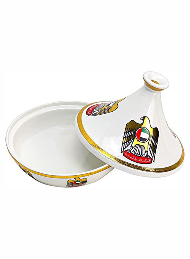AKDC Special Design Ceramic Tajine UAE National Day Celebrations Tagine Pot Non Stick for Home Kitchen Restaurant United Arab Emirates Flag Days Logo Design Cooking Pots Casserole (8" Inch - 20cm) - Image 5