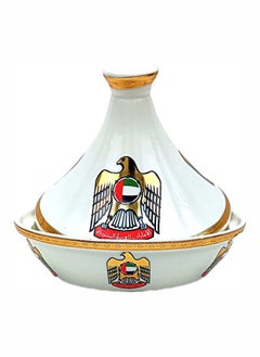 AKDC Special Design Ceramic Tajine UAE National Day Celebrations Tagine Pot Non Stick for Home Kitchen Restaurant United Arab Emirates Flag Days Logo Design Cooking Pots Casserole (8" Inch - 20cm)  - Image 2