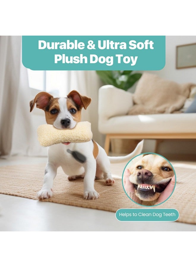 سبوت ألعاب كلاب من الصوف الناعم للغاية من إنتاج شركة Ethical Products - لعبة كلاب مهدئة مع صرير للكلاب الصغيرة والجراء - ألعاب كلاب كبيرة - لعبة مضغ صرير تفاعلية للكلاب - عظمة صغيرة، كريمي - Image 4