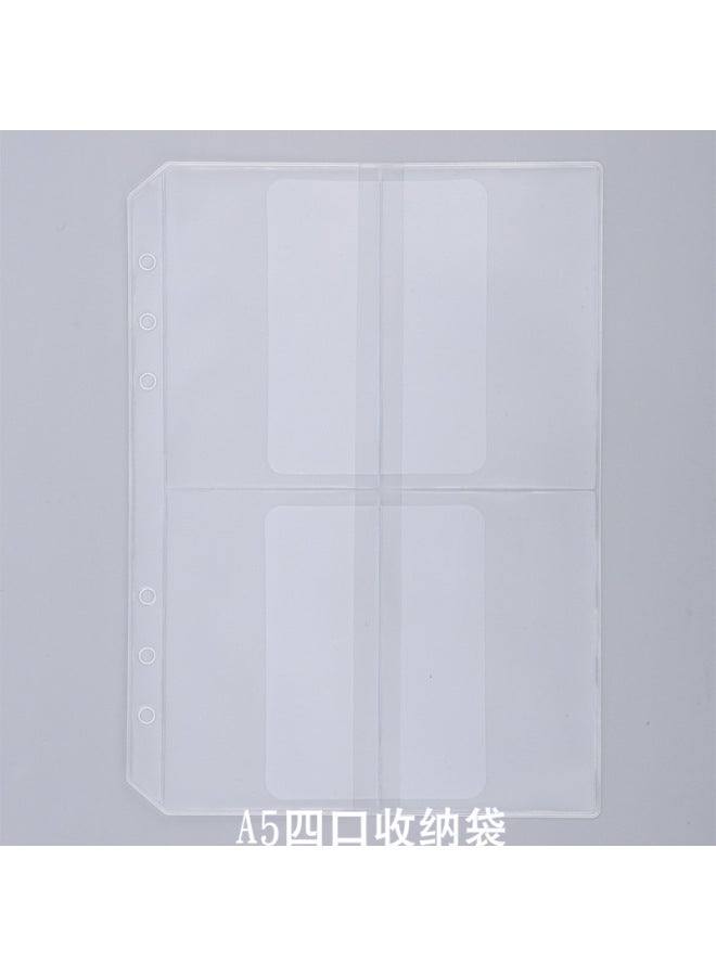 YR A5a6pvc Six-hole Frosted Loose-leaf Storage Bag, Certificate Sticker, Bill, Business Card Book, Card Bag, Standard Hole Pocket - Image 1