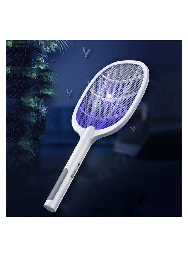 Electric Bug Zapper Racket, Mosquito Killer, Fruit Fly Swatter Zap, Two-In-One USB Rechargeable Electronic Swatter Pest Control, LED Lighting Lamp, 3 Layer Mesh Safe to Touch - Image 4