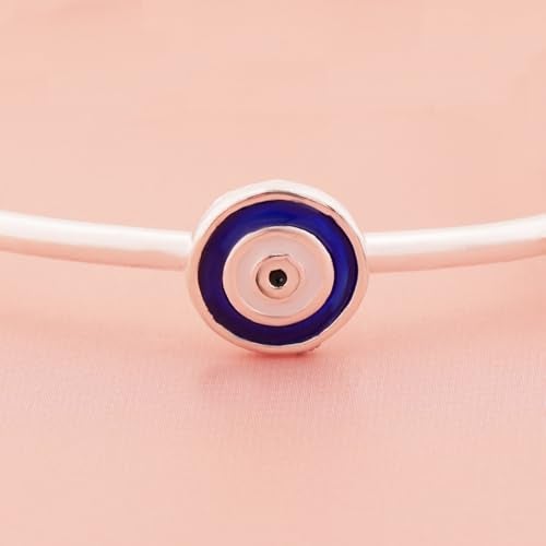Silver Chest 925 Sterling Silver Baby Nazariya Bangles � Evil Eye Adjustable Bangles for Kids, Blue & White Enamel Protection Kada, Safe Hypoallergenic Jewellery for Boys & Girls, Gift Box Included - Image 3