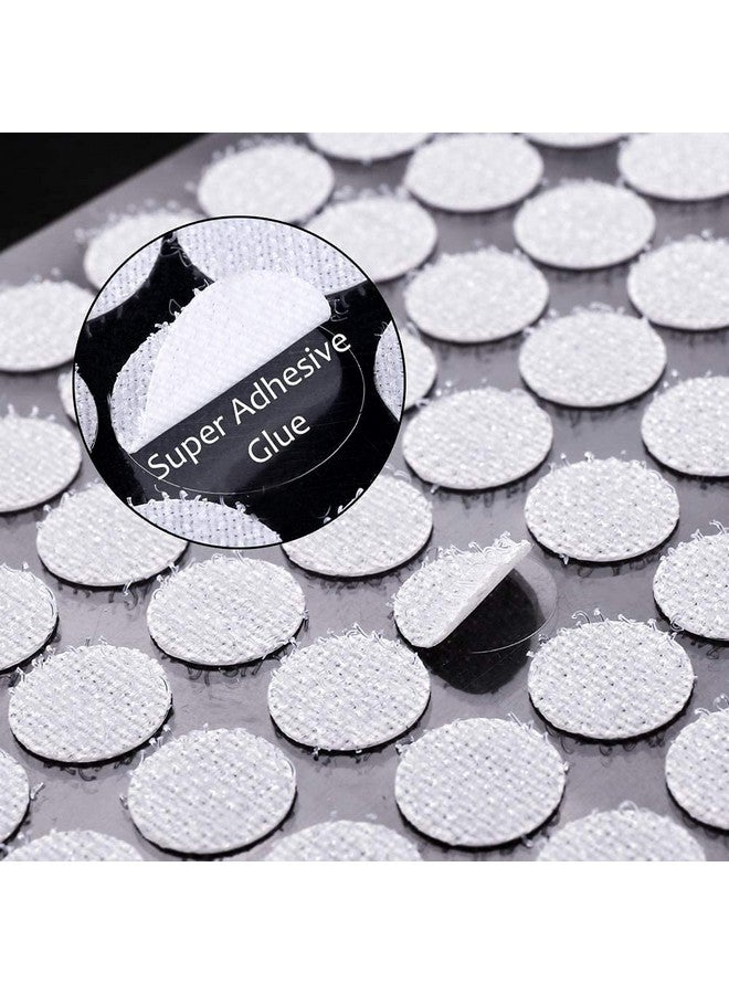 جانيون JANYUN 2016 قطعة 2/5 بوصة 10 مم شريط لاصق ذاتي النقاط بقطر خلفي لاصق بخطاف وحلقة مع شرائط لاصقة بيضاء للمدرسة والفصول الدراسية والمكتب والمنزل (10 مم) - Image 3