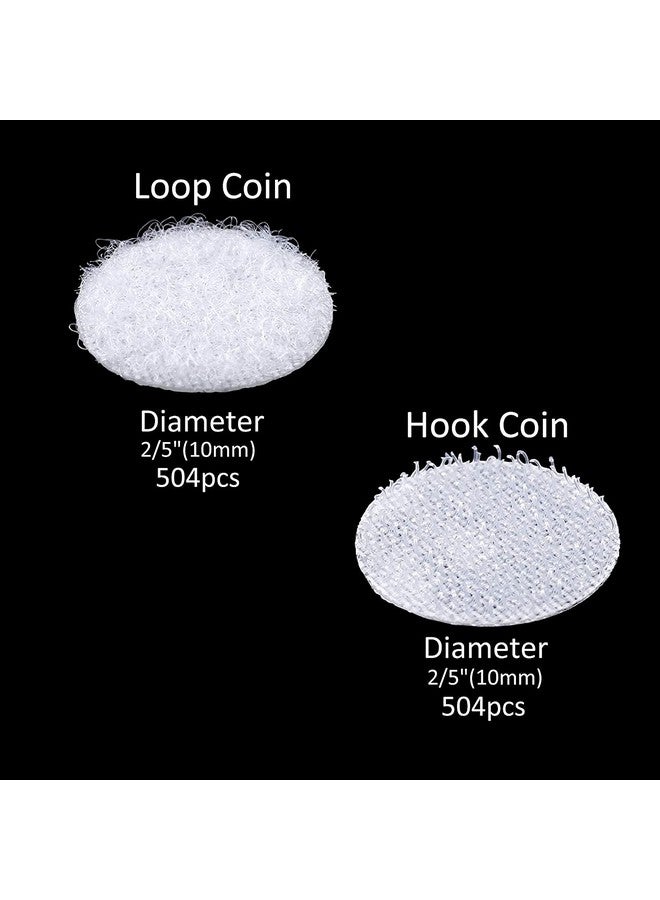 جانيون JANYUN 2016 قطعة 2/5 بوصة 10 مم شريط لاصق ذاتي النقاط بقطر خلفي لاصق بخطاف وحلقة مع شرائط لاصقة بيضاء للمدرسة والفصول الدراسية والمكتب والمنزل (10 مم) - Image 2