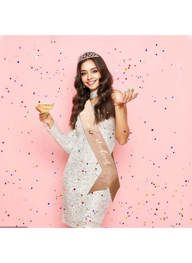 Semato 40th Birthday Decorations for Women 40th Birthday Sash & 40th Birthday Crown Kit- Happy 40th Birthday Gifts Women (Rose gold)  - Image 5