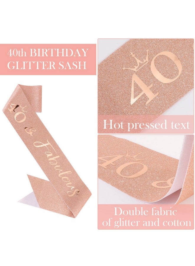 Semato 40th Birthday Decorations for Women 40th Birthday Sash & 40th Birthday Crown Kit- Happy 40th Birthday Gifts Women (Rose gold)  - Image 2