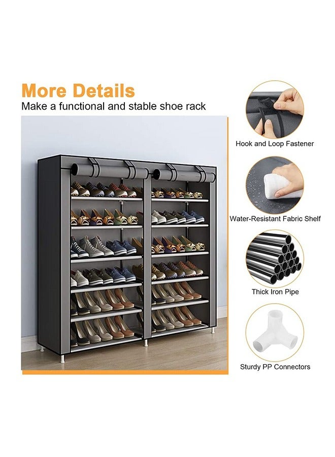 RollsTimi  12-Layer Double Dust Proof and Damp Cabinet Shoe Rack, Steel Pipe, Non-Woven Cloth Grey - Image 3