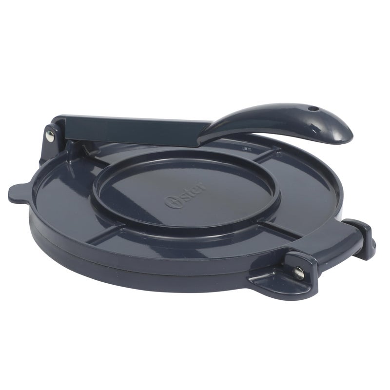Oster Ravello 8-Inch Cast Aluminum Tortilla Press and Roti Maker â€“ Traditional Flatbread Press with Glossy Blue Finish - Image 1