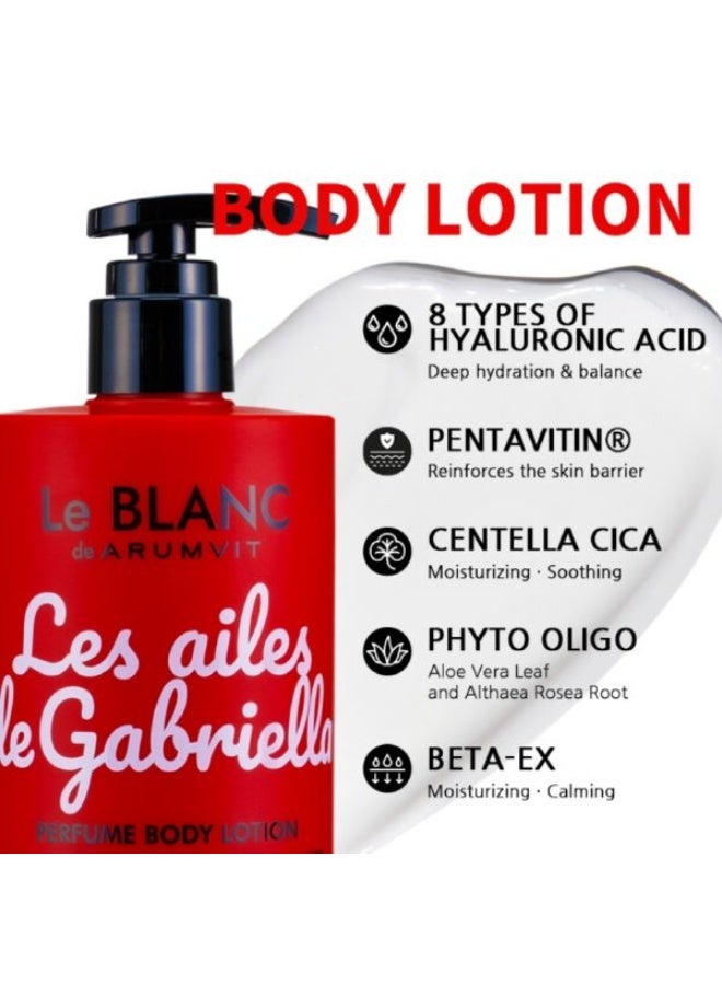 LE BLANC De Arumvit Les Ailesde Gabriella Perfume Body Lotion Non Sticky Hydration Mild & Soothing Daily Moisturizer 300 ML - Image 4
