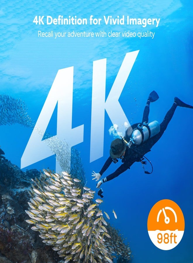 Losfom Z10 4K Action Camera, 128GB Wearable Sports Camera with Waterproof Case, Magnetic Clip, and Quick-Mount Accessories, Small Body Cam for Cycling, Diving, Travel (No WiFi No Bluetooth - Image 2