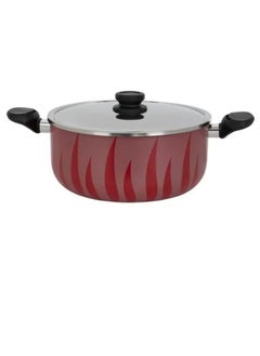 Alsaif Gallery Red Flame Red Cooking Pot With Cover Steel 24 cm  - Image 1