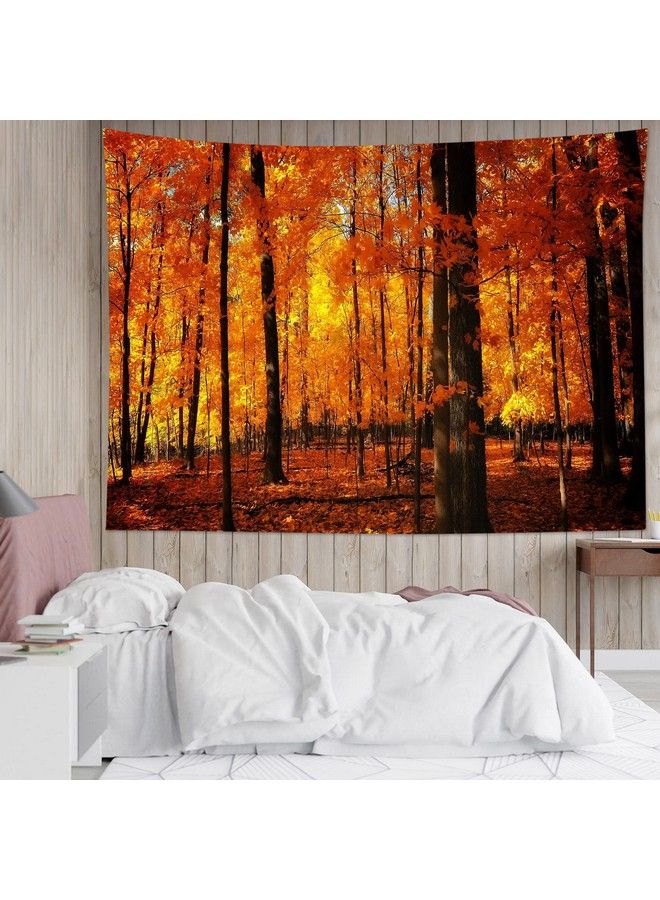 LB Rustic Fall Tapestry Maple Forest In Late Autumn Wall Tapestry Autumn Natural Trees Tapestry Wall Hanging For Bedroom Living Room Dorm Home Decor 80 X 60 Inches - Image 2